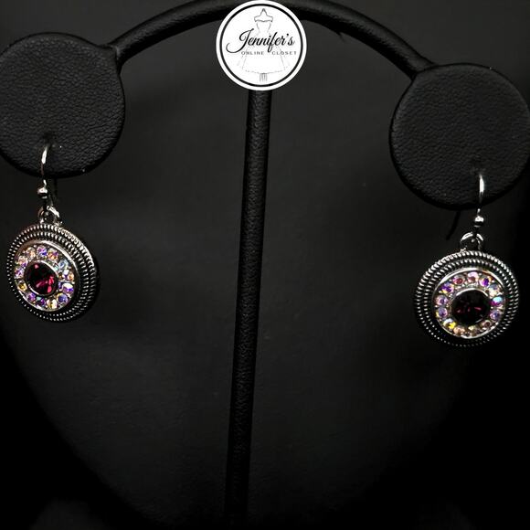 Lia Sophia "Pretty Please" Colorama Silver Cut Crystal Earring & Necklace Set - Picture 7 of 14